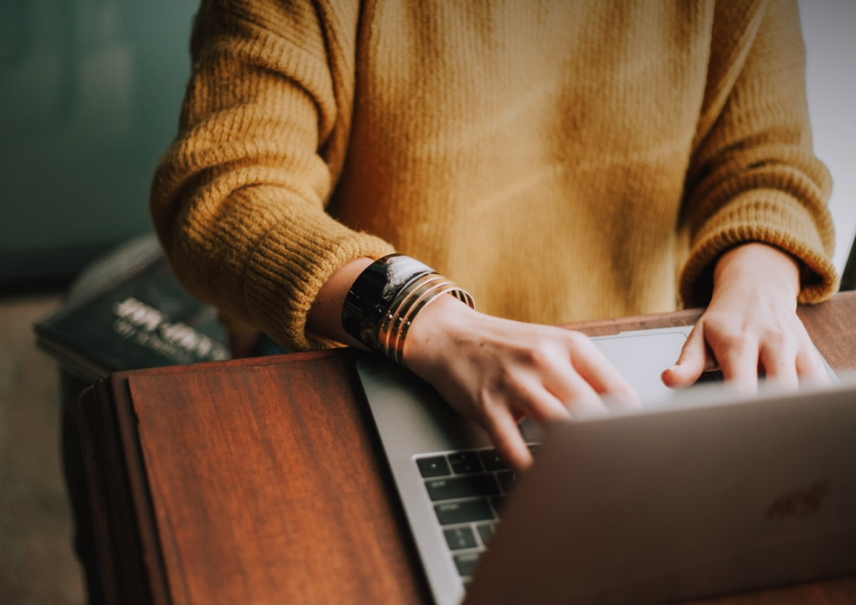 Person in front of laptop